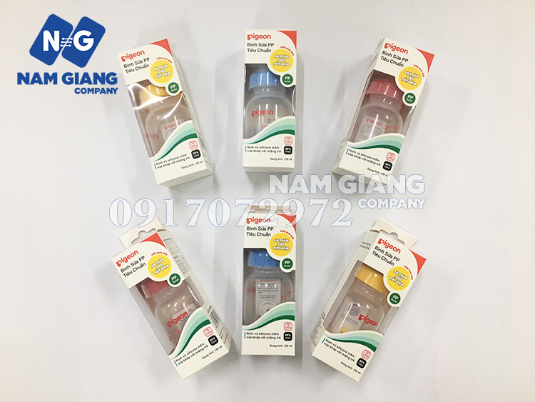Bình sữa Pigeon nhựa PP hình vịt 120 ml