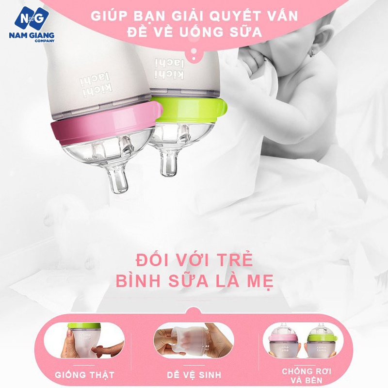 Bình sữa silicon KICHI 150ml, 250ml