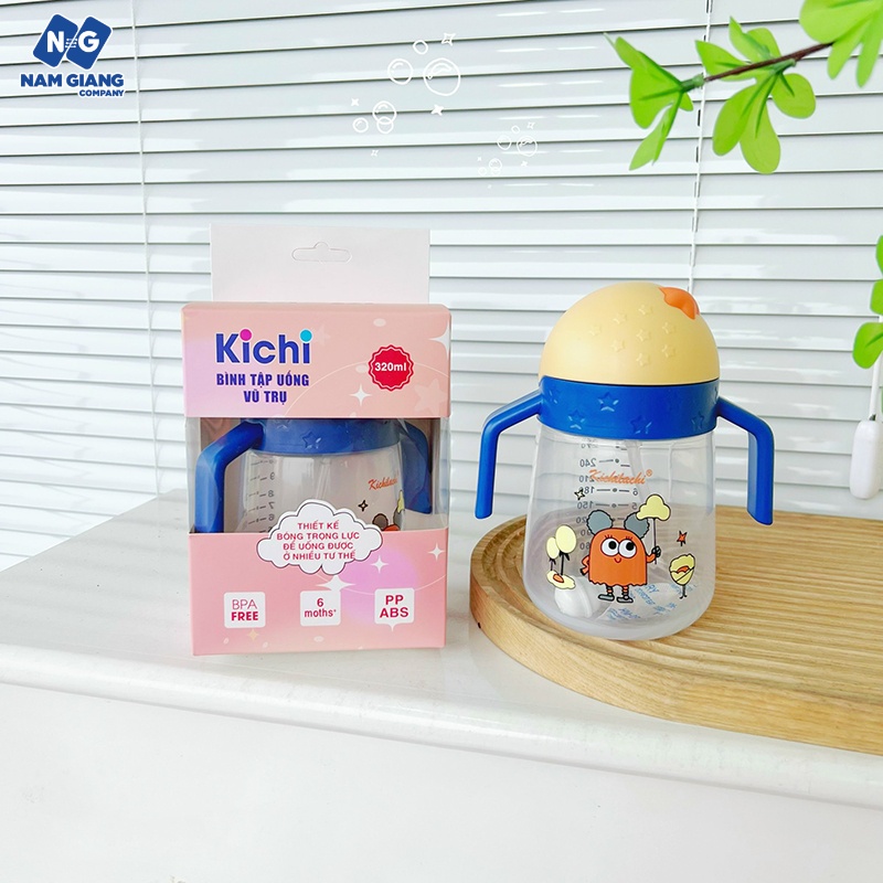 Bình nước kichi họa tiết vũ trụ 320ml