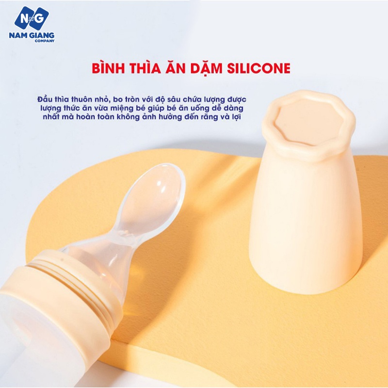 Bình thìa ăn dặm KICHI silicon