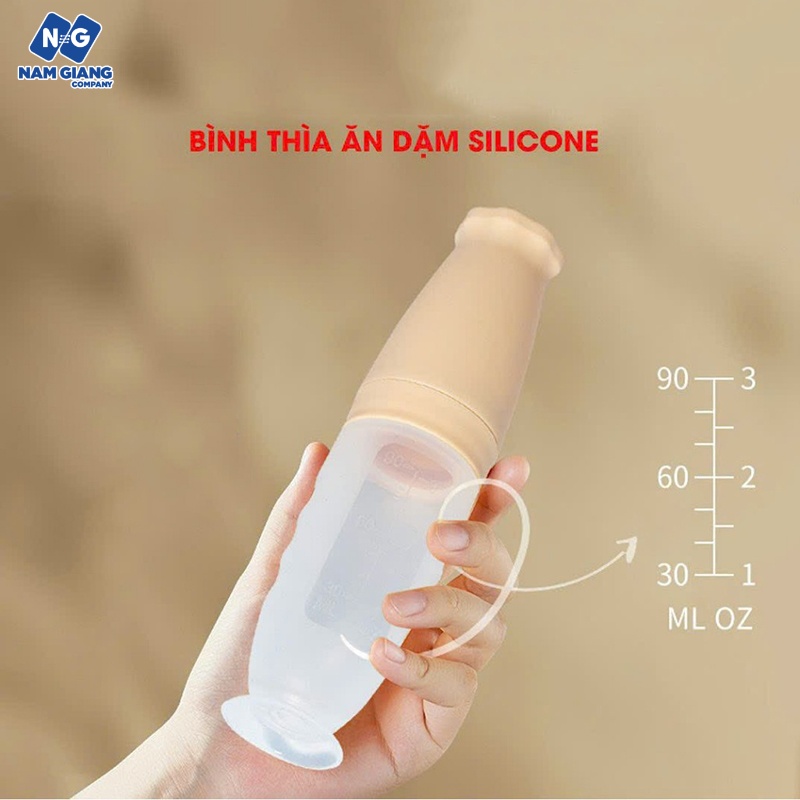 Bình thìa ăn dặm KICHI silicon