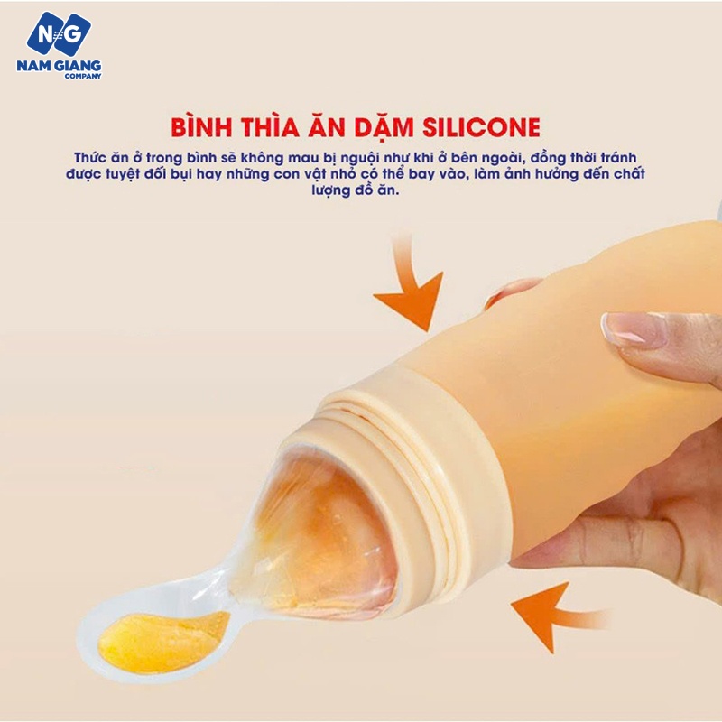 Bình thìa ăn dặm KICHI silicon