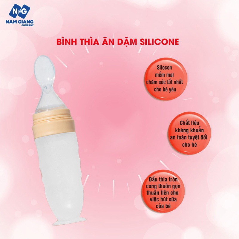 Bình thìa ăn dặm KICHI silicon