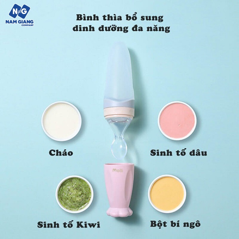 Bình thìa silicon MOLLI ăn dặm