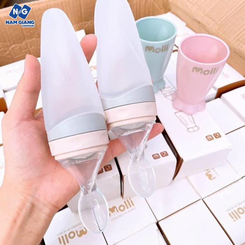 Bình thìa silicon MOLLI ăn dặm