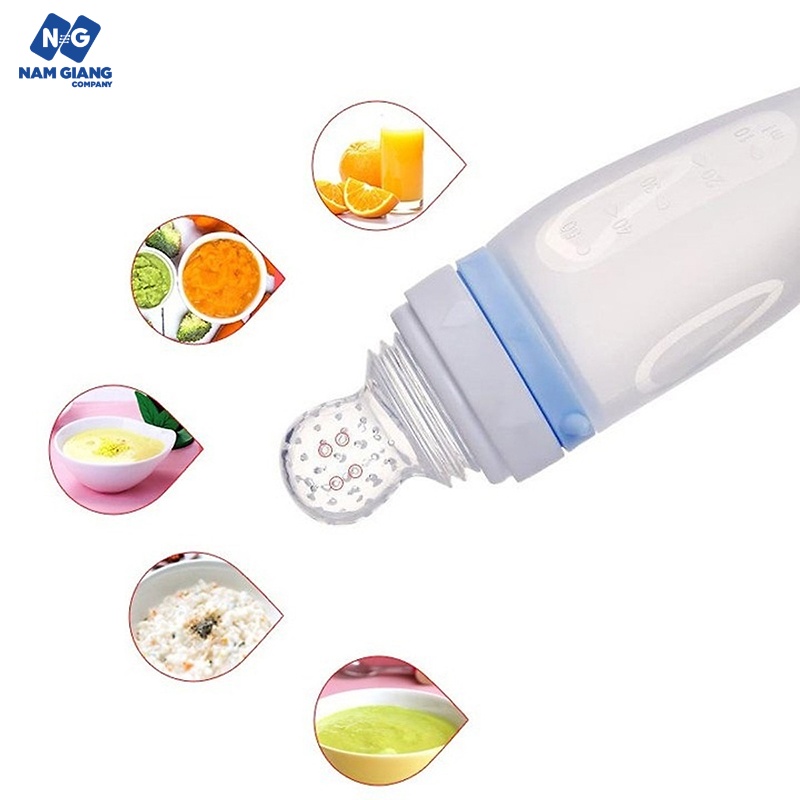 Bình thìa ăn dặm Vcool silicon 2in1