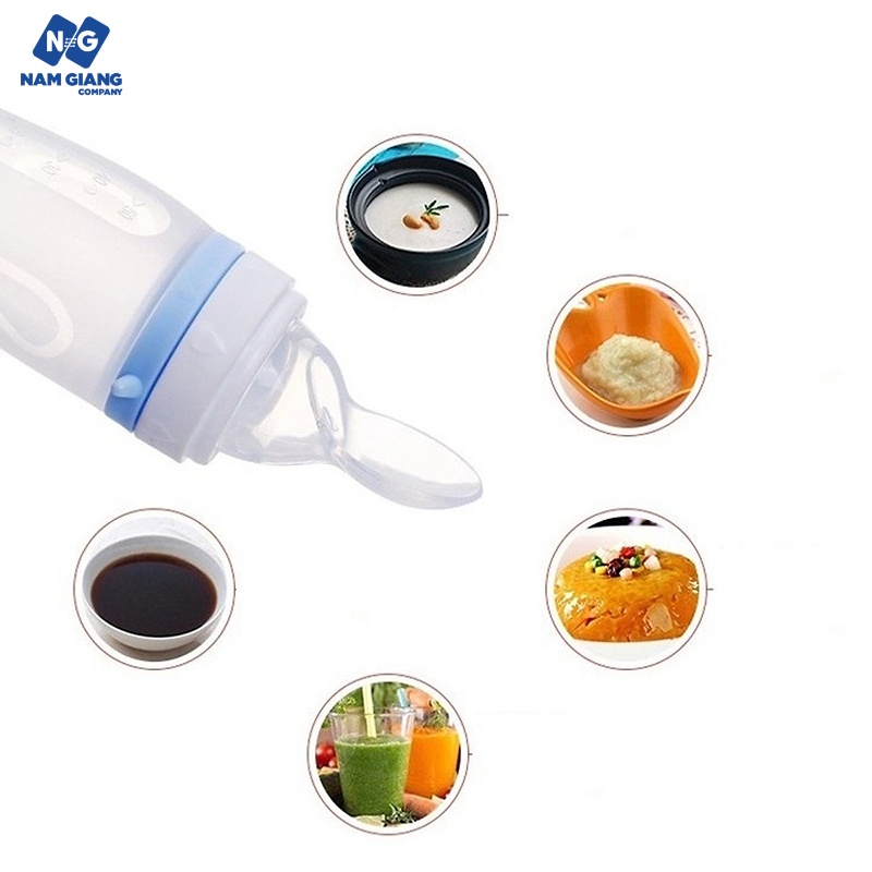 Bình thìa ăn dặm Vcool silicon 2in1