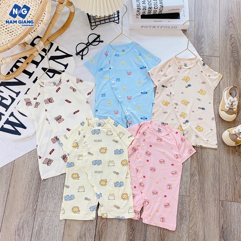 Bộ body cộc màu in hình petit cài chéo