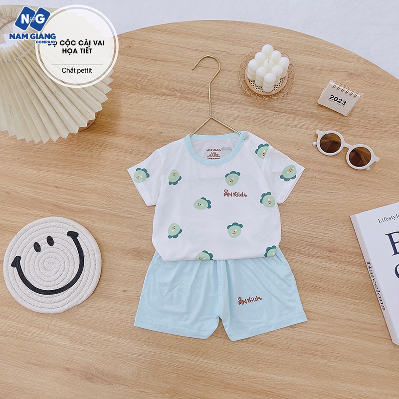 Bộ cộc sơ sinh cài vai HN Kids petit họa tiết