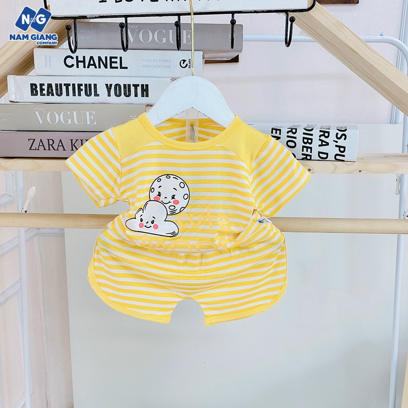 Bộ cộc sơ sinh HG KIDS thun lạnh kẻ