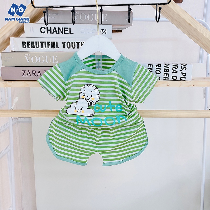 Bộ cộc sơ sinh HG KIDS thun lạnh kẻ