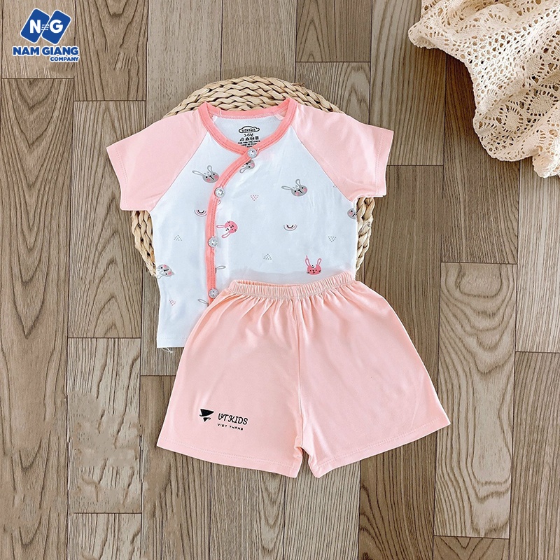 Bộ cộc sơ sinh thun lạnh VT Kid phối màu B4