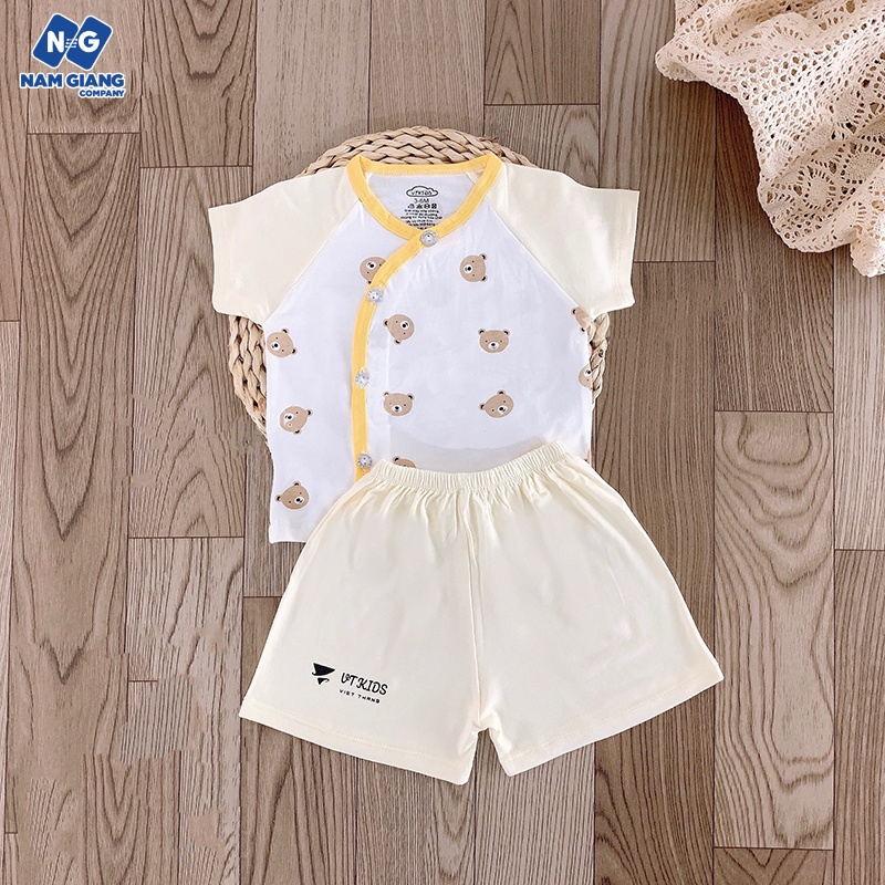 Bộ cộc sơ sinh thun lạnh VT Kid phối màu B4