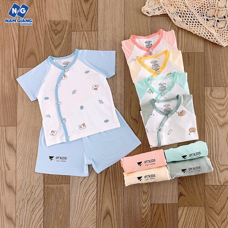 Bộ cộc sơ sinh thun lạnh VT Kid phối màu B4