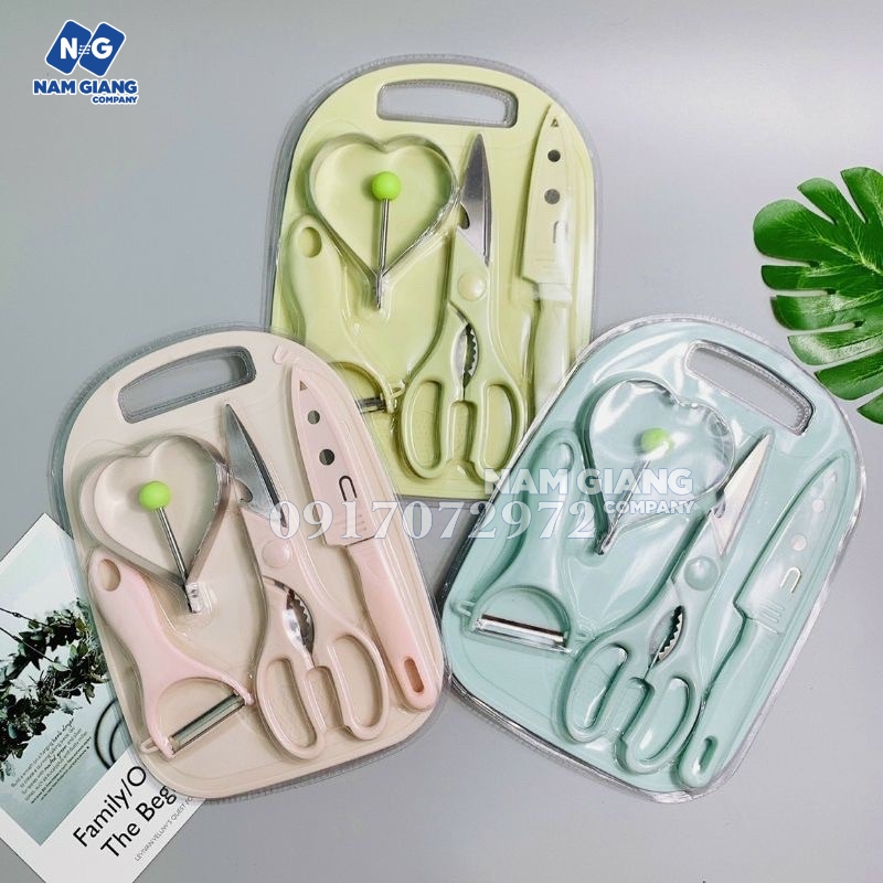 Bộ dao thớt 4 món chế biến ăn dặm