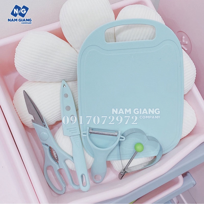 Bộ dao thớt 4 món chế biến ăn dặm