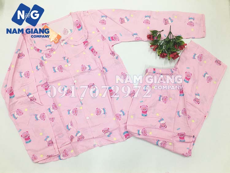 Bộ lanh sau sinh cài cúc giữa cho mẹ