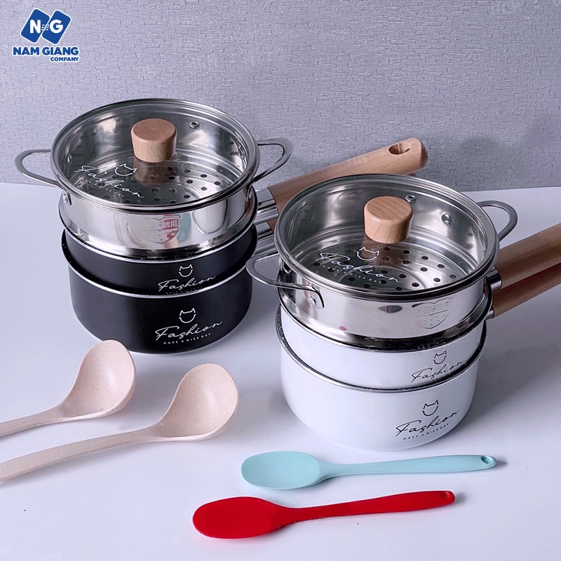 Bộ nồi chảo kèm xửng hấp fashion ăn dặm