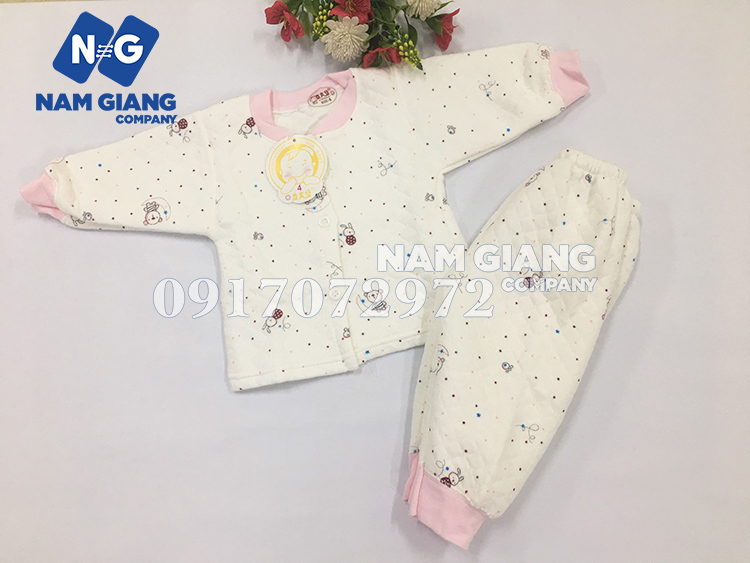 Bộ quần áo bông sơ sinh trắng in hình- nhiều mẫu
