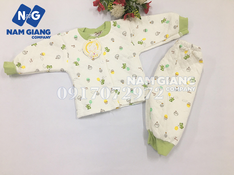 Bộ quần áo bông sơ sinh trắng in hình- nhiều mẫu