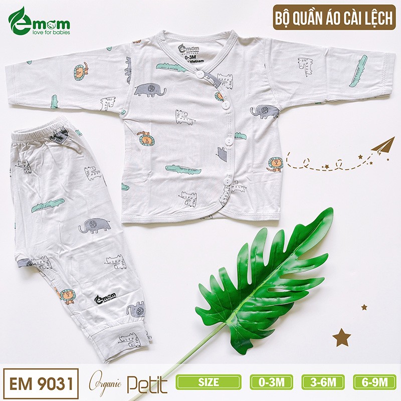 Bộ quần áo dài tay cài lệch HN sợi petit