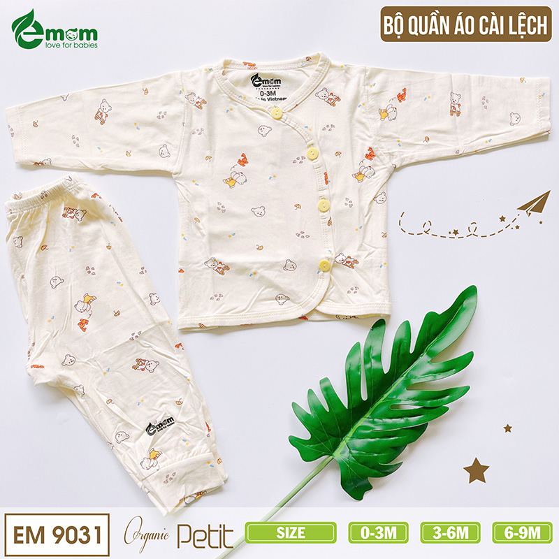 Bộ quần áo dài tay cài lệch HN sợi petit