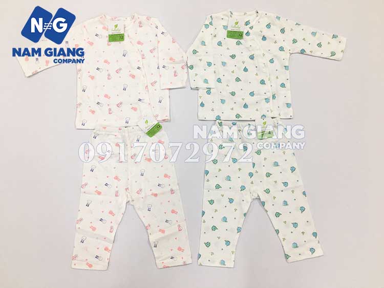 Bộ quần áo sơ sinh dài tay cài lệch Lullaby