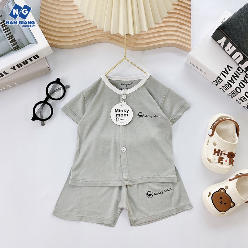 Bộ sơ sinh cộc tay Minky mom siêu mát