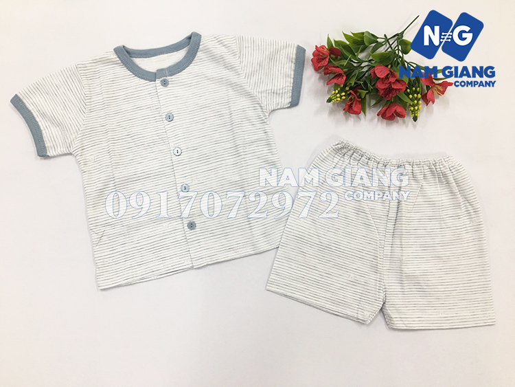 Bộ sơ sinh cộc tay mio kẻ sọc