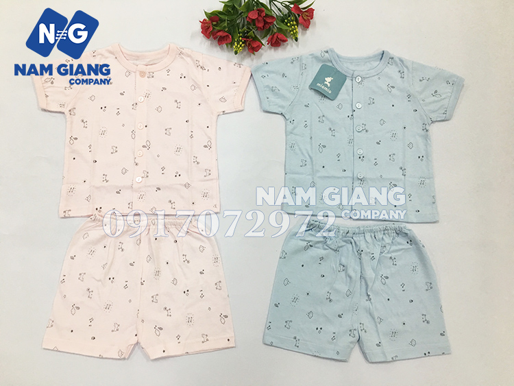 Bộ sơ sinh cộc tay mio mèo mây