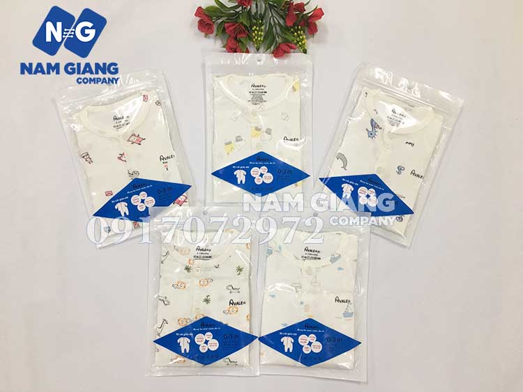 Bộ sơ sinh dài tay sợi tre in hình- nhiều mẫu