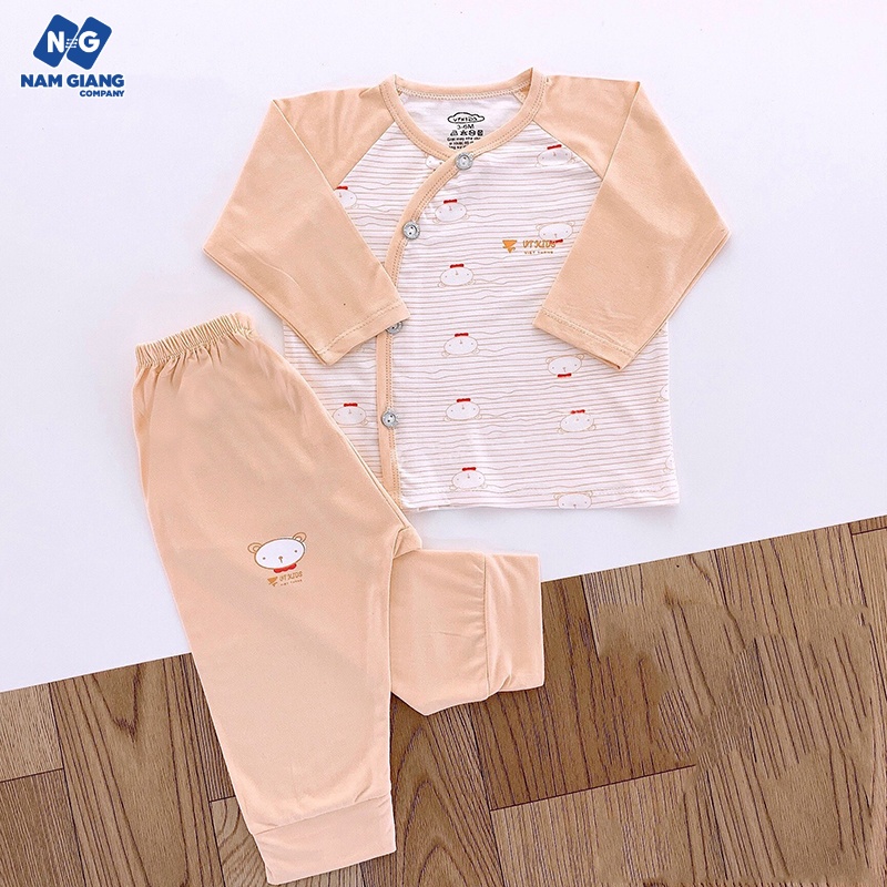 Bộ sơ sinh dài tay thun lạnh VT Kid phối màu B3