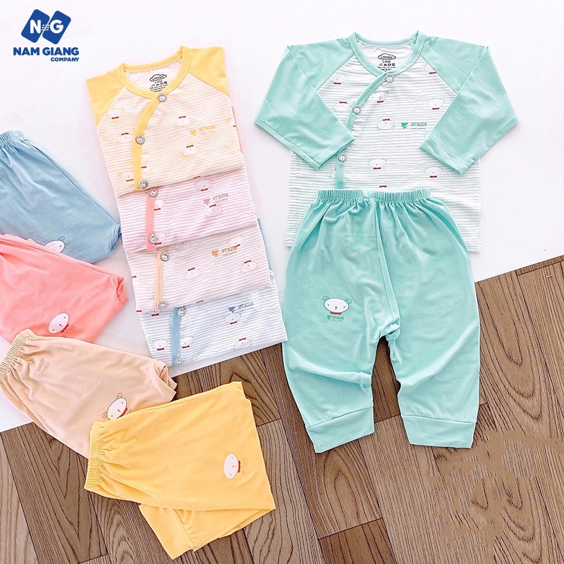 Bộ sơ sinh dài tay thun lạnh VT Kid phối màu B3
