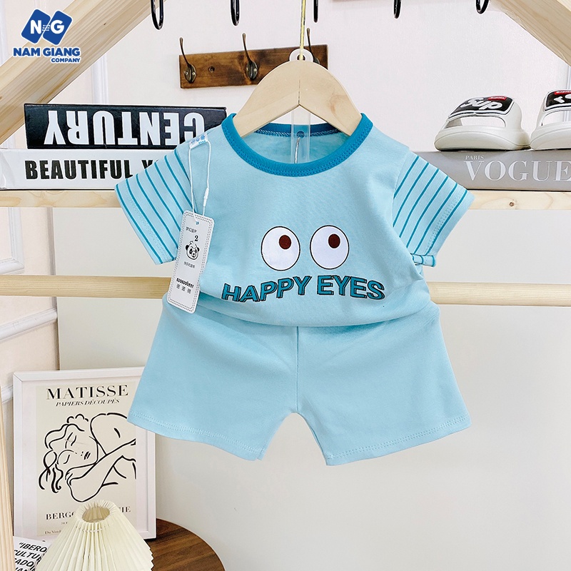 Bộ cộc sơ sinh màu in chất liệu thun co giãn