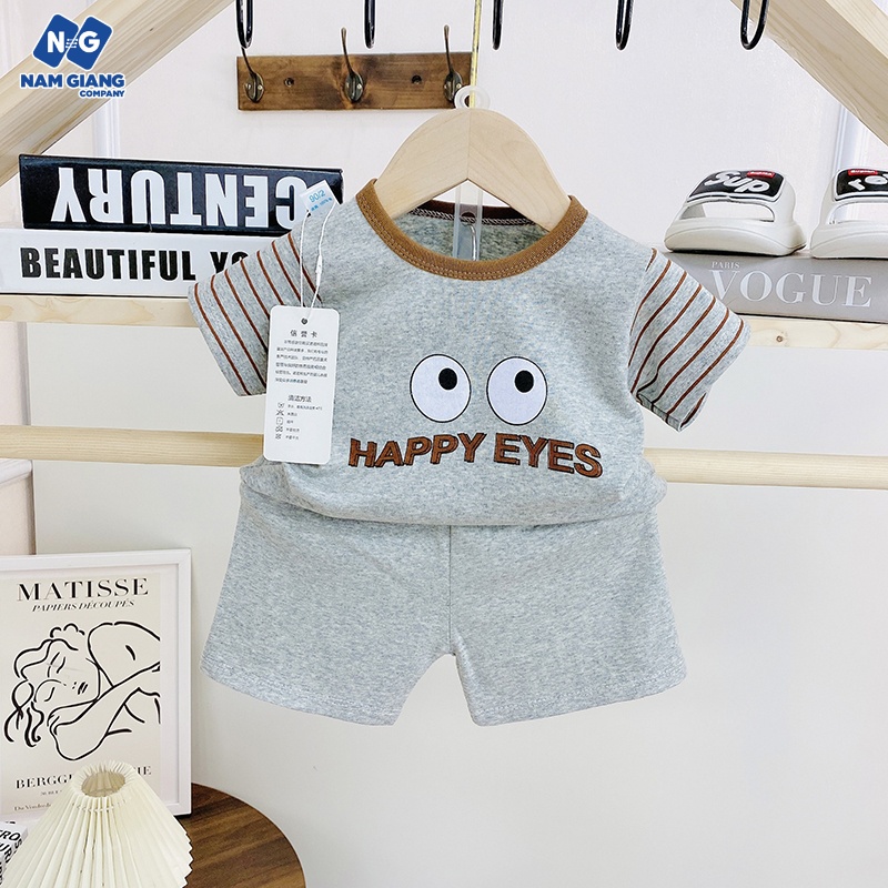 Bộ cộc sơ sinh màu in chất liệu thun co giãn