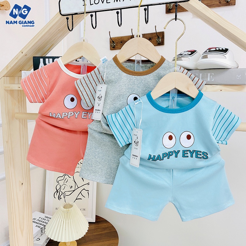 Bộ cộc sơ sinh màu in chất liệu thun co giãn