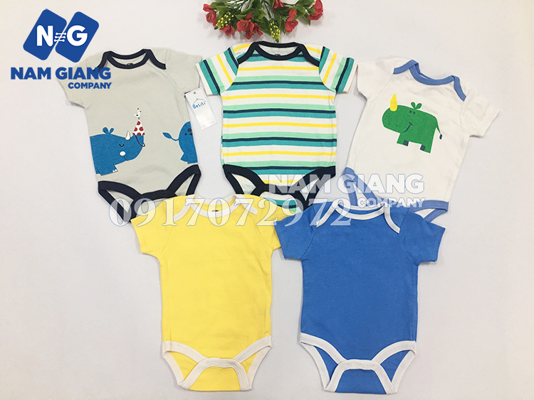 Body suit đóng bỉm cộc tay (sét 5 chiếc)