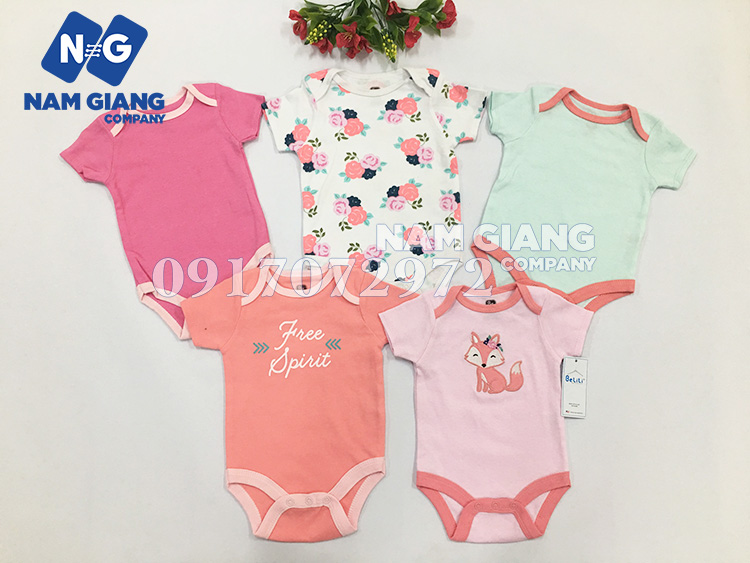Body suit đóng bỉm cộc tay (sét 5 chiếc)