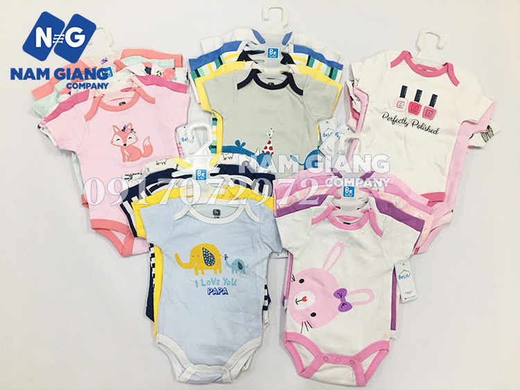 Body suit đóng bỉm cộc tay (sét 5 chiếc)