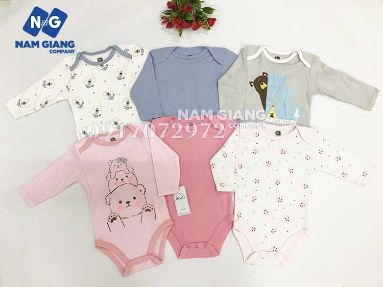 Body suit đóng bỉm dài tay (Sét 3c)