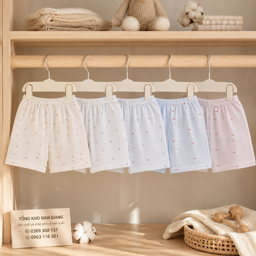 Quần đùi sơ sinh thun lạnh VTkids VTQ3