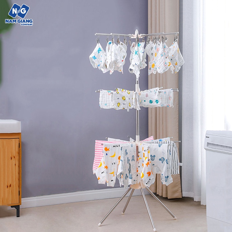Cây phơi đồ thông minh gấp gọn 3 tầng UMOO
