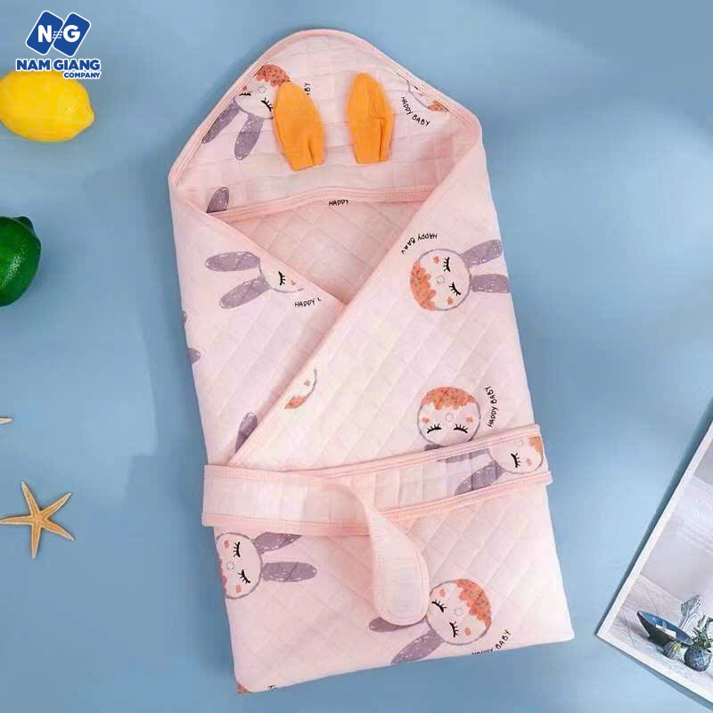 Chăn ủ xốp có mũ và đai buộc PL