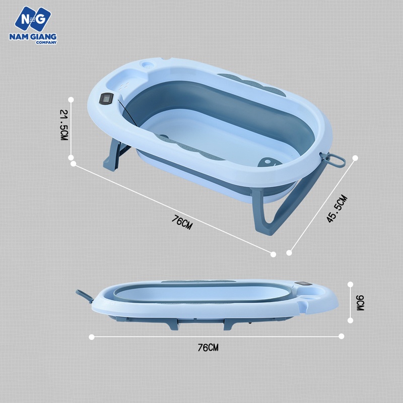 Chậu tắm kèm phao gấp gọn có nhiệt kế