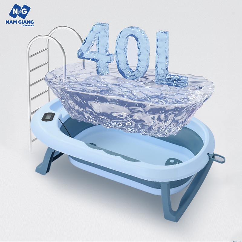 Chậu tắm kèm phao gấp gọn có nhiệt kế