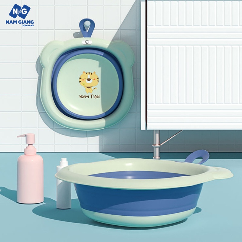 Chậu rửa mặt gấp gọn thông minh hình sư tử