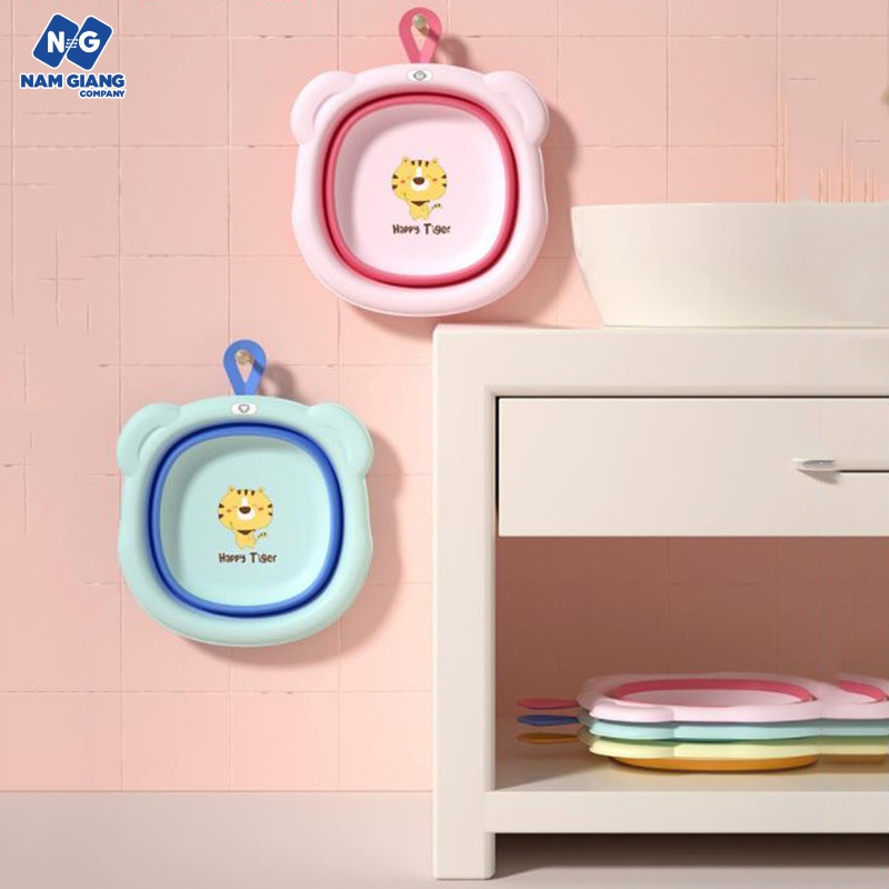 Chậu rửa mặt gấp gọn thông minh hình sư tử