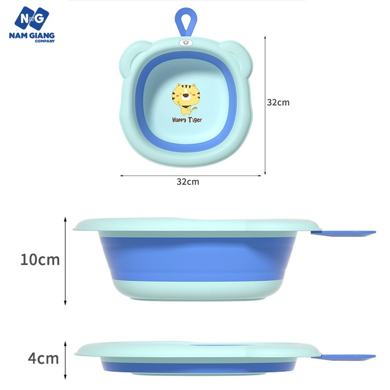 Chậu rửa mặt gấp gọn thông minh hình sư tử