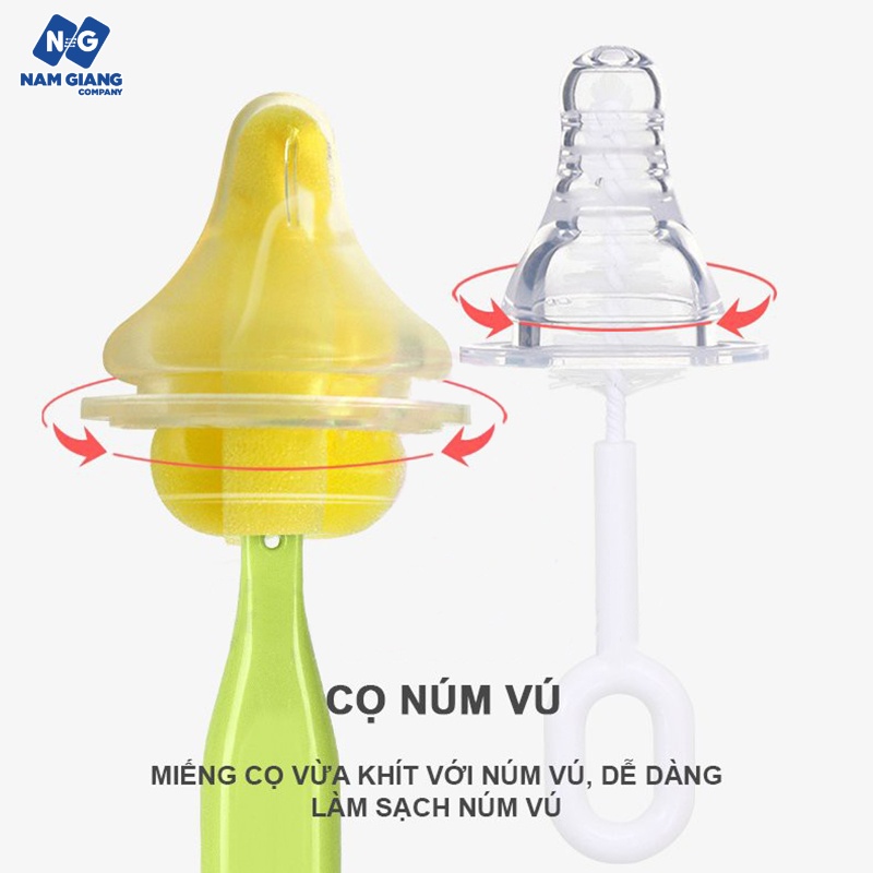 Cọ bình sữa KICHI xốp 2 chi tiết