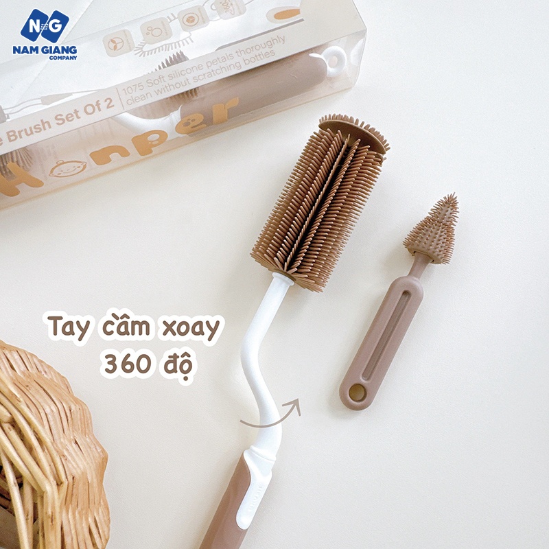 Cọ bình sữa silicon HONPER 2 chi tiết